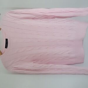 Brooks Brothers Light Pink Cable Knit Sweater Size 12